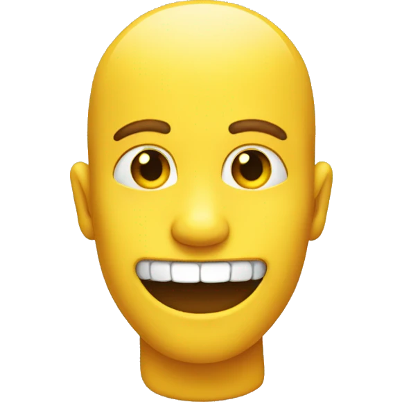 Smiling emoji with yellow bone in mouth emoji