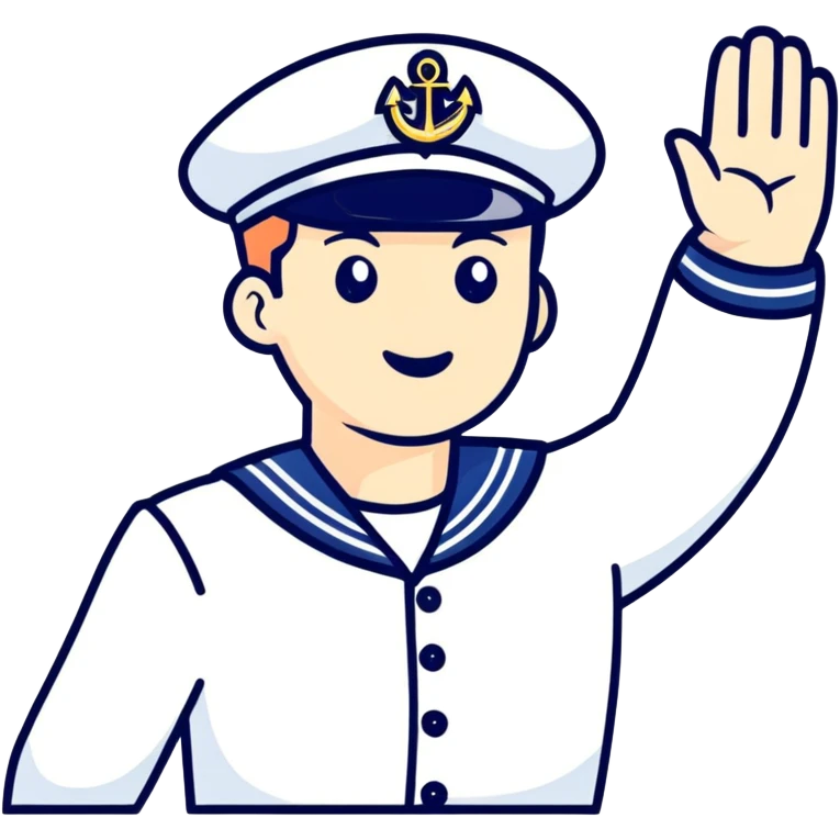 Sailor saluting with two hands emoji