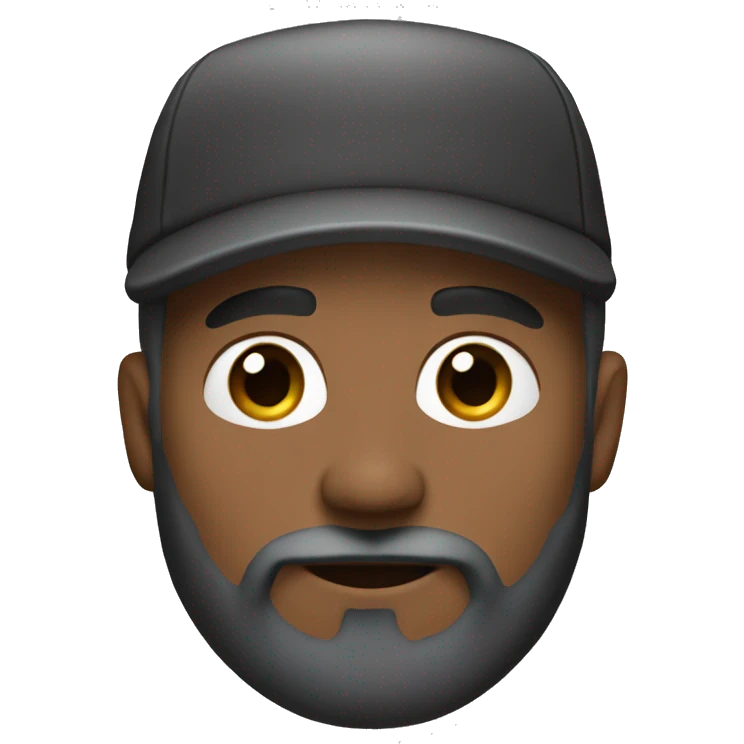 Light brown skin with black kango cap and short gray beard emoji