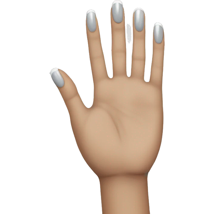 white hand with gray nails emoji