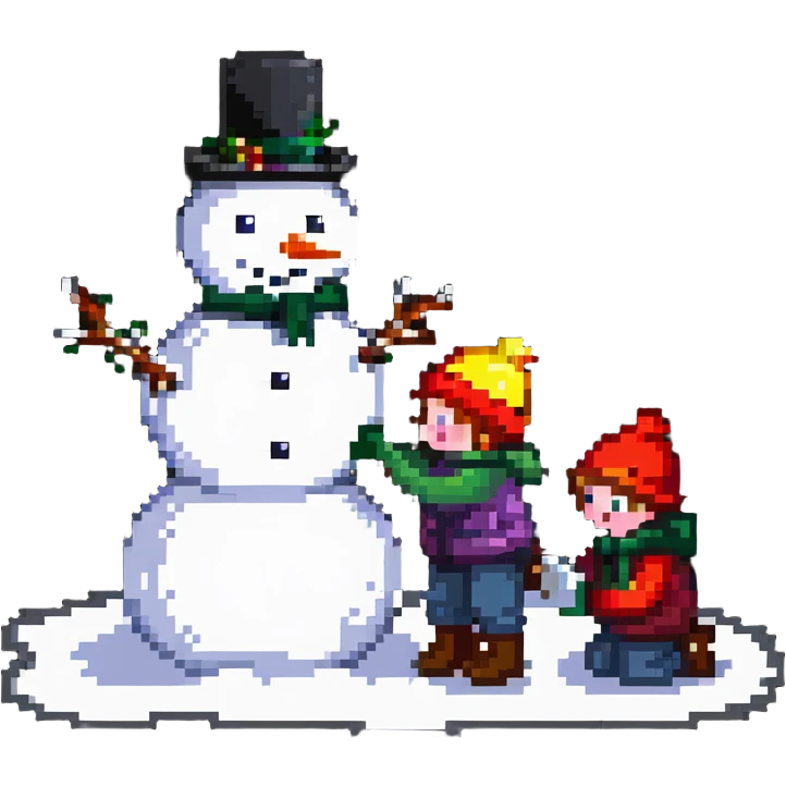 kids building a snowman emoji