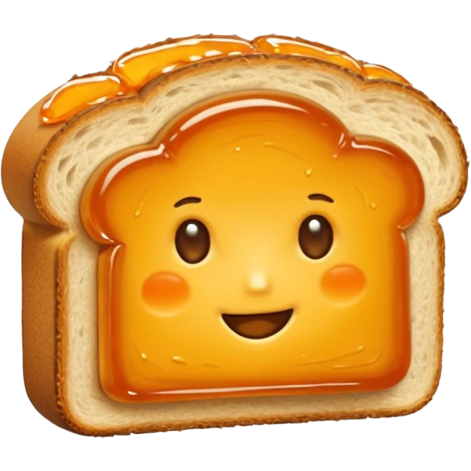 Hermès-style slice of bread with orange marmalade jar, cute emoji style emoji