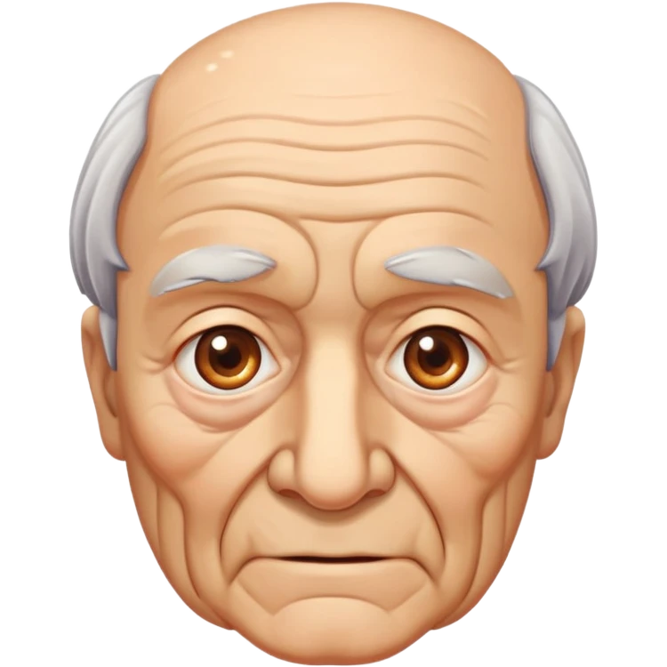 elderly grandfather with brown eyes emoji