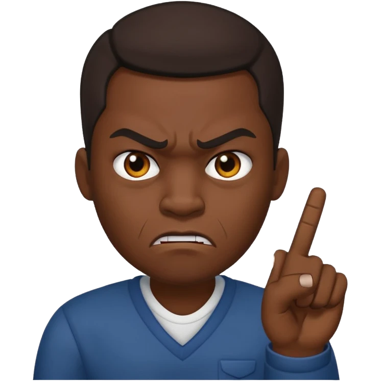 black man middle finger emoji
