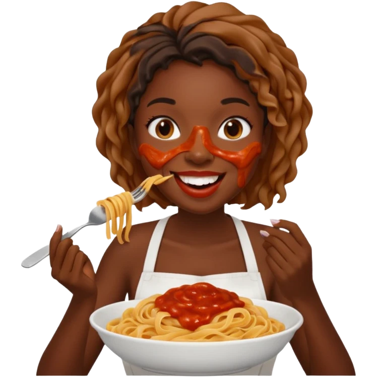 the black woman who eats pasta emoji