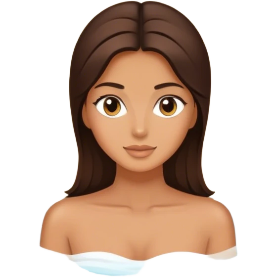 brunette woman spa day  emoji