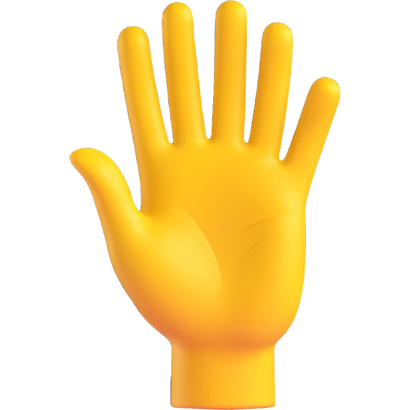 yellow hand making the 'OK' gesture, 3D emoji style, with a subtle shadow emoji