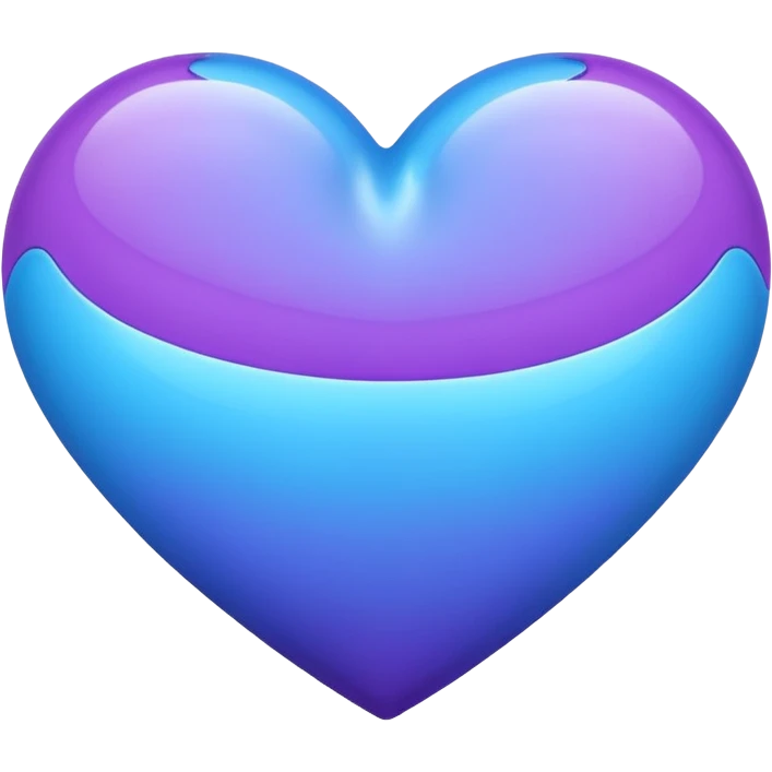 Combined blue and purple colour in one heart emoji emoji
