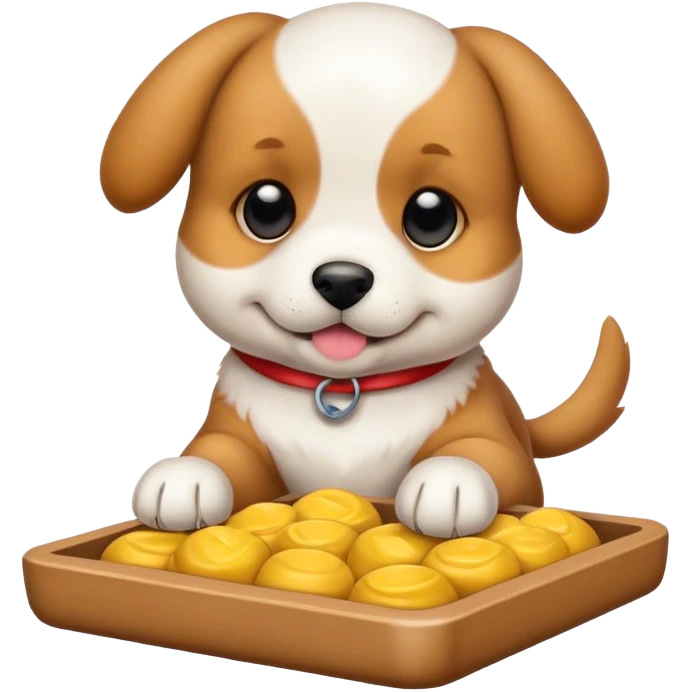 Puppy playing perudo  emoji