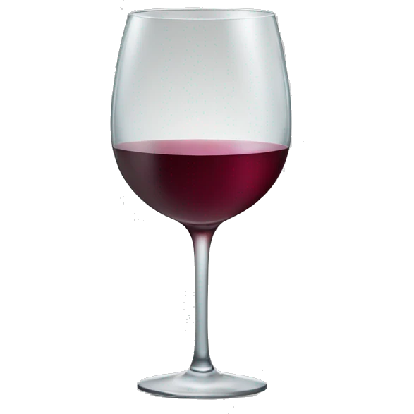 a glass of wine with a lib stick mark emoji