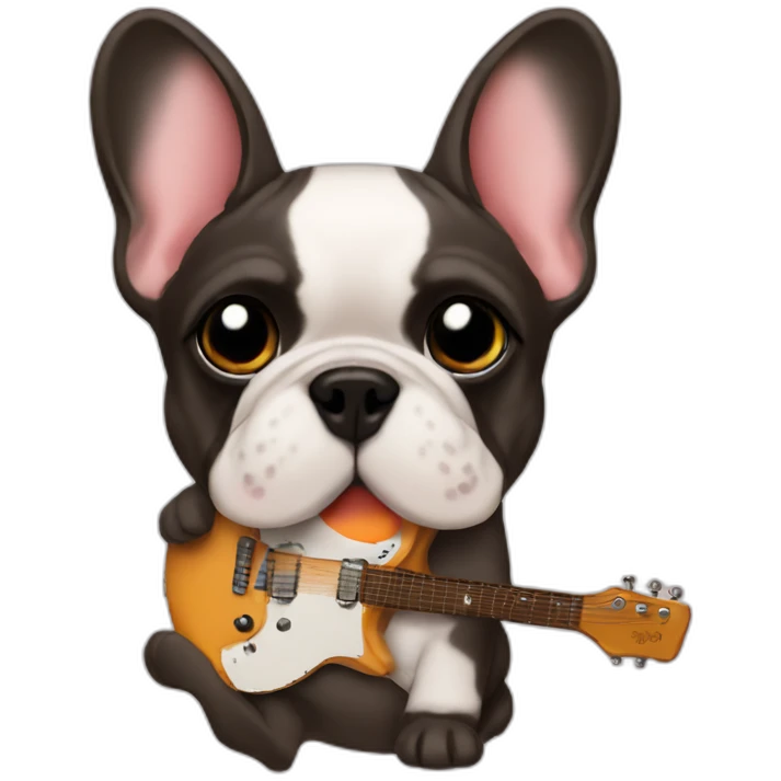 French bulldog guitar emoji