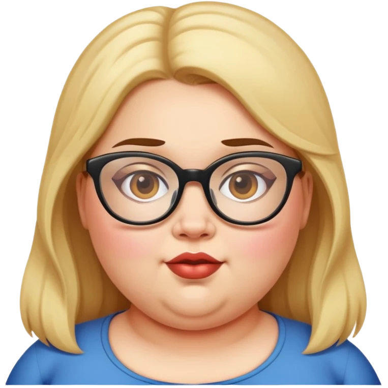 Fat girl with glasses  emoji