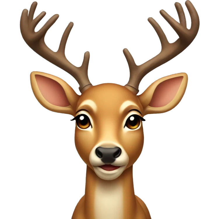 Deer with a bow on her head emoji
