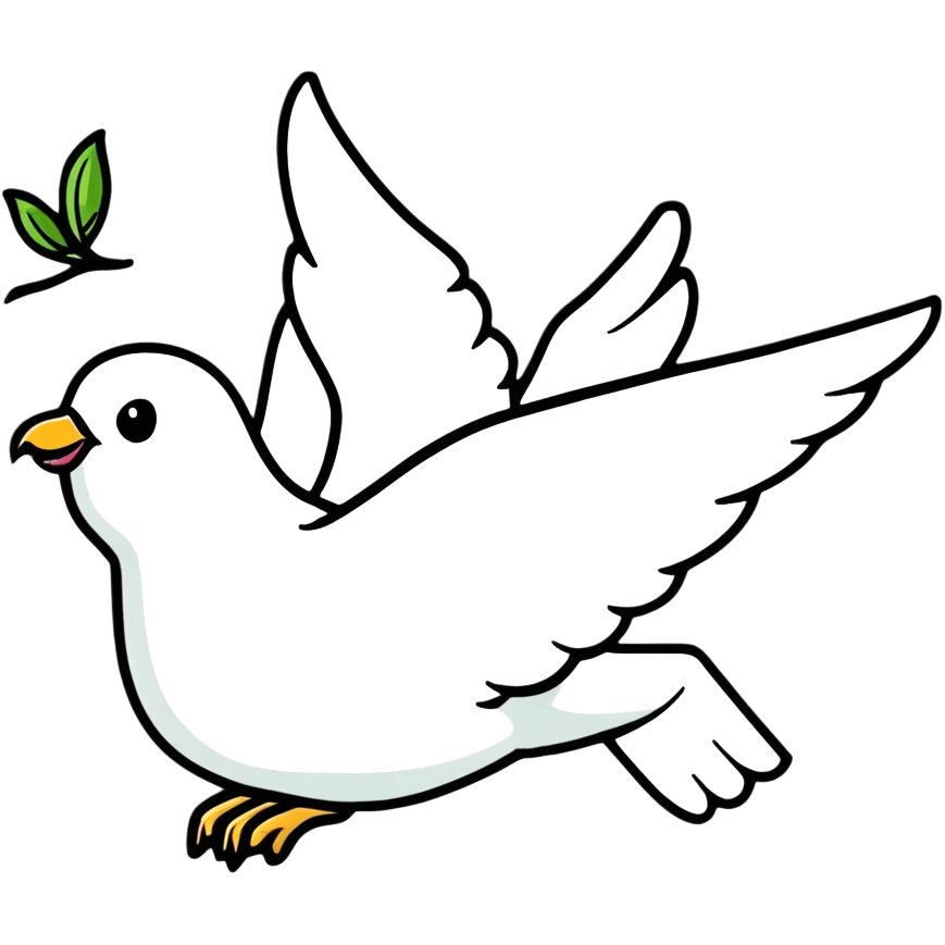 flying dove with olive branch emoji