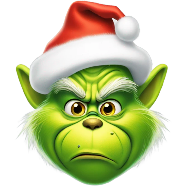 The grinch in Santa hat emoji