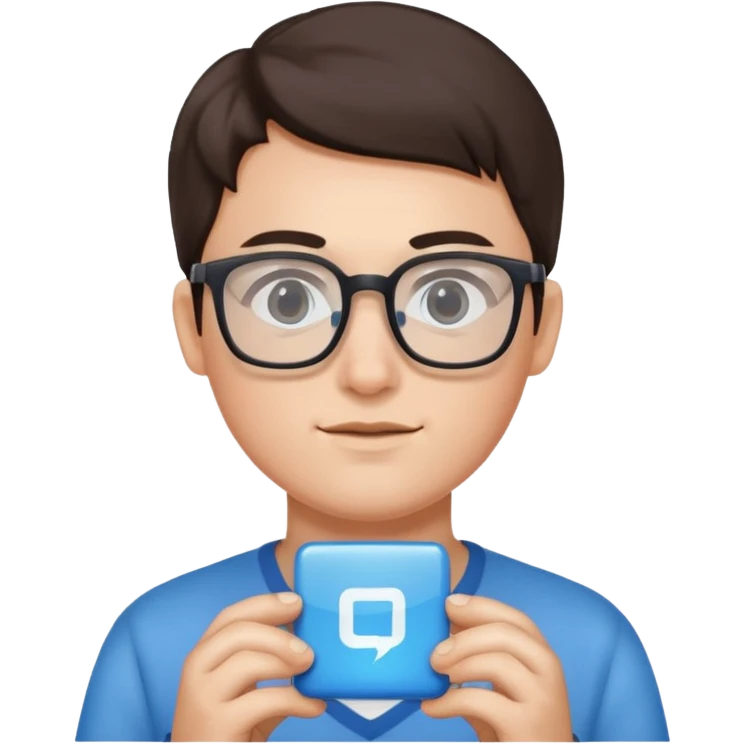 Blue square, Has glasses emoji