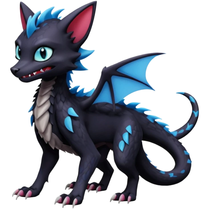 Cynder-Toothless-Sergal-Lykoi-Pokémon-Fakémon-creature-hybrid emoji