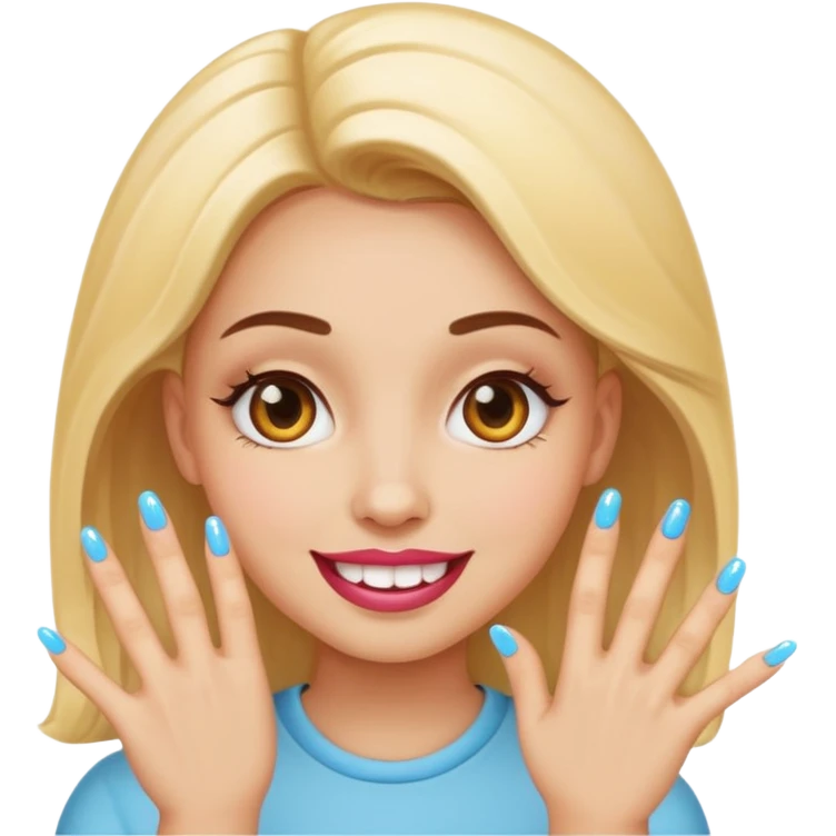 Sassy smiley face with acrylic nails emoji