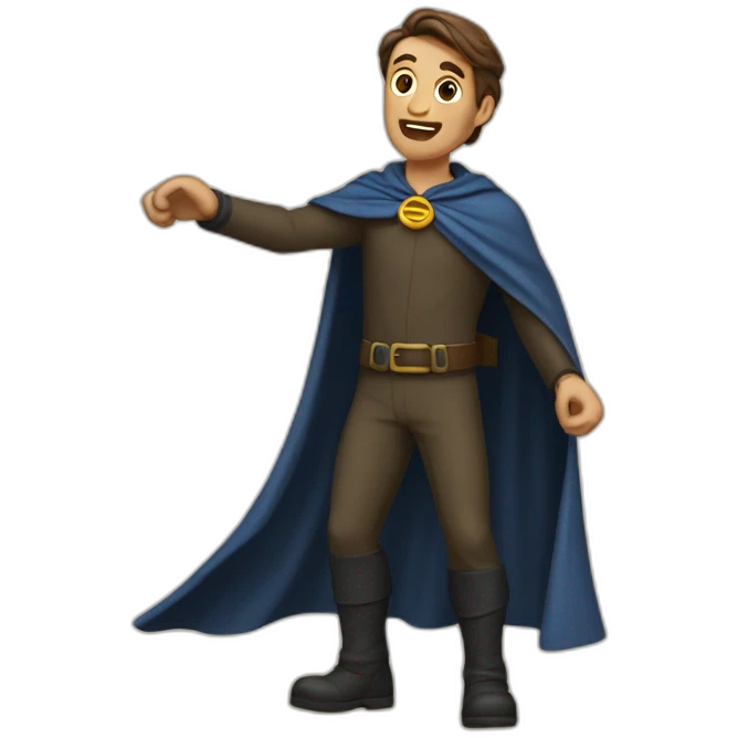 man turning and flicking cape dramatic emoji