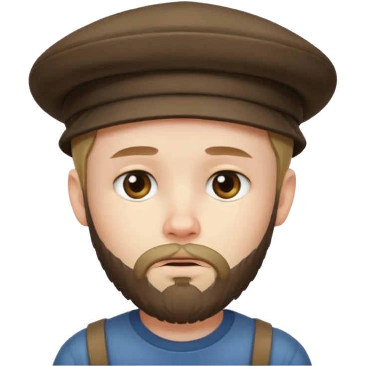 sad young boy with hats with bearded emoji