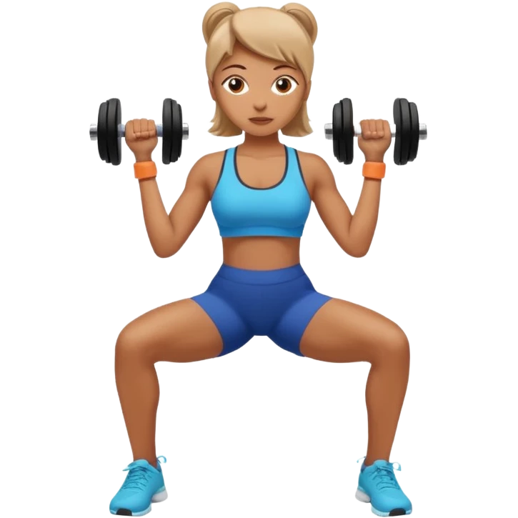 una mujer haciendo ejercicio con mancuernas emoji