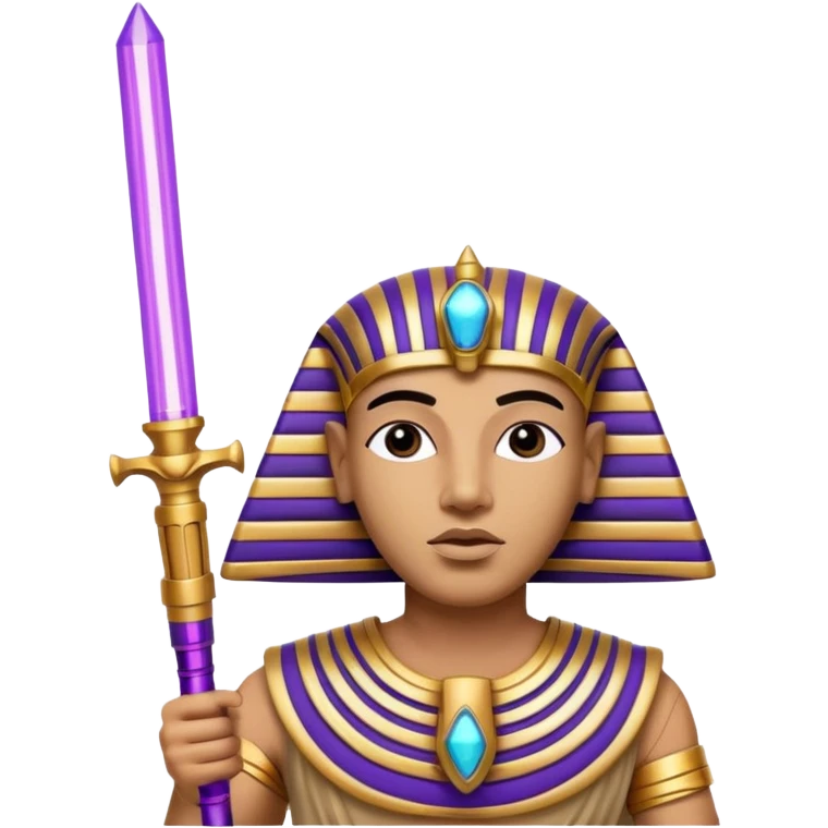 King tut holding purple lightsabers  emoji