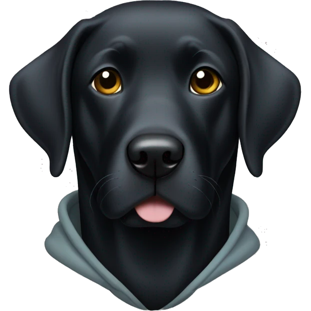 black lab wearing a hoodie emoji