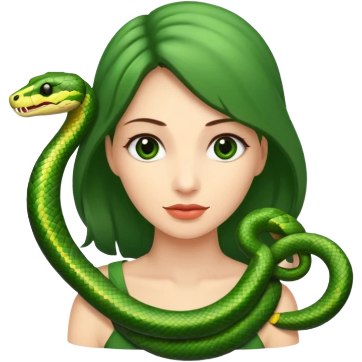 woman with snake on shoulders emoji