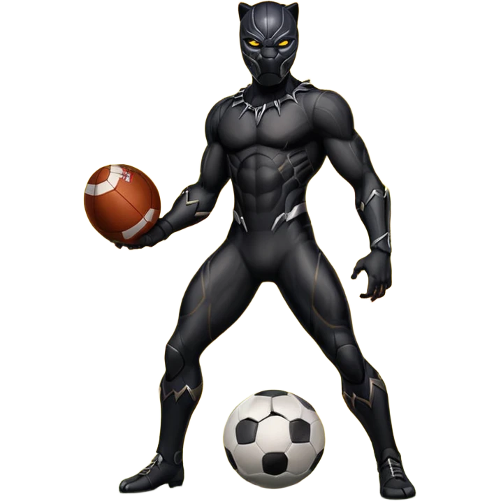 Black Panther standing on burning football field emoji