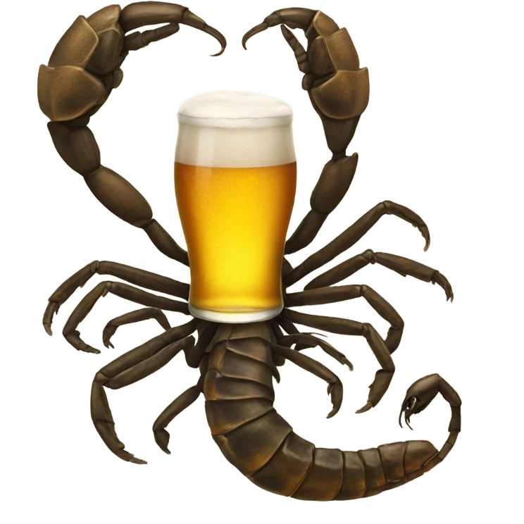 Scorpion drinking beer  emoji