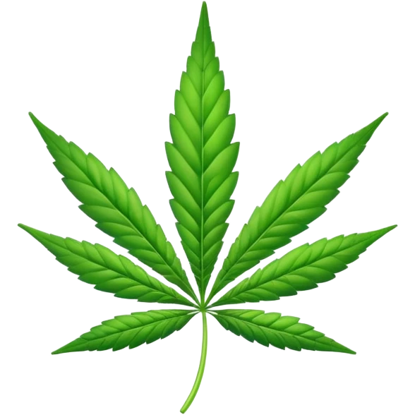 a happy cannabis leaf emoji