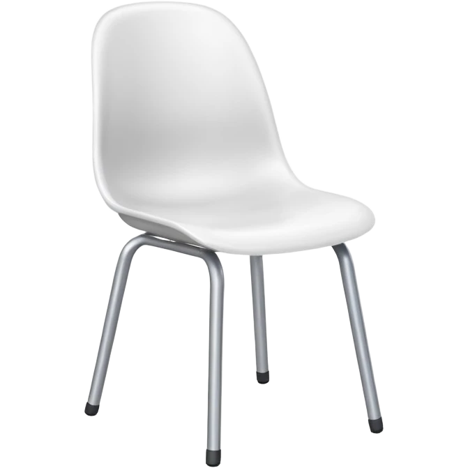Silla blanca de plastico emoji