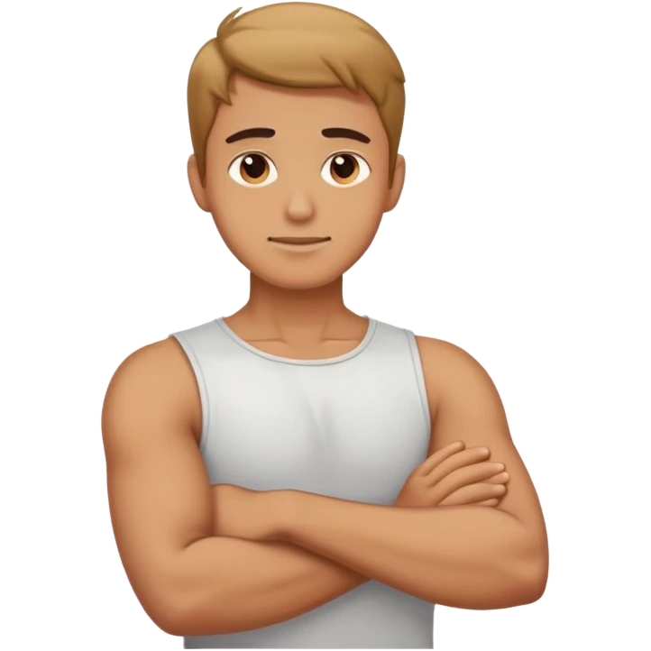 arms crossed holding neck guy emoji