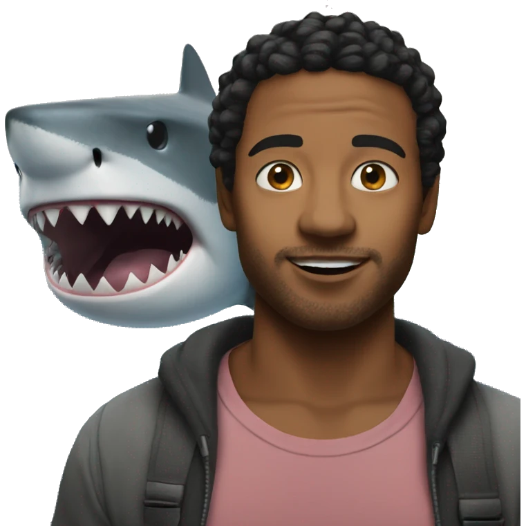 Real picture with shark emoji
