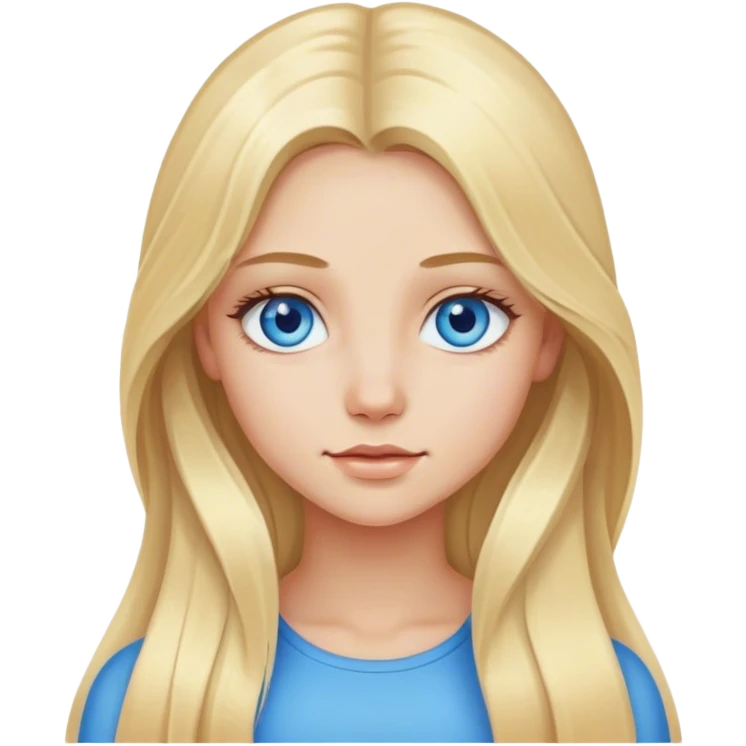 blonde girl with long hair and blue eyes emoji