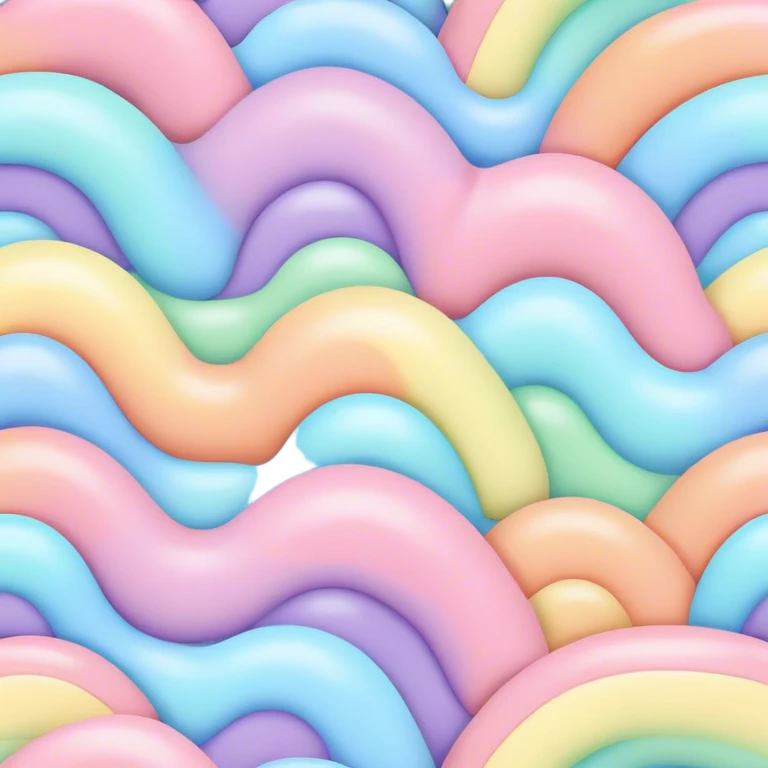melted pastel rainbow puffy pattern background  emoji