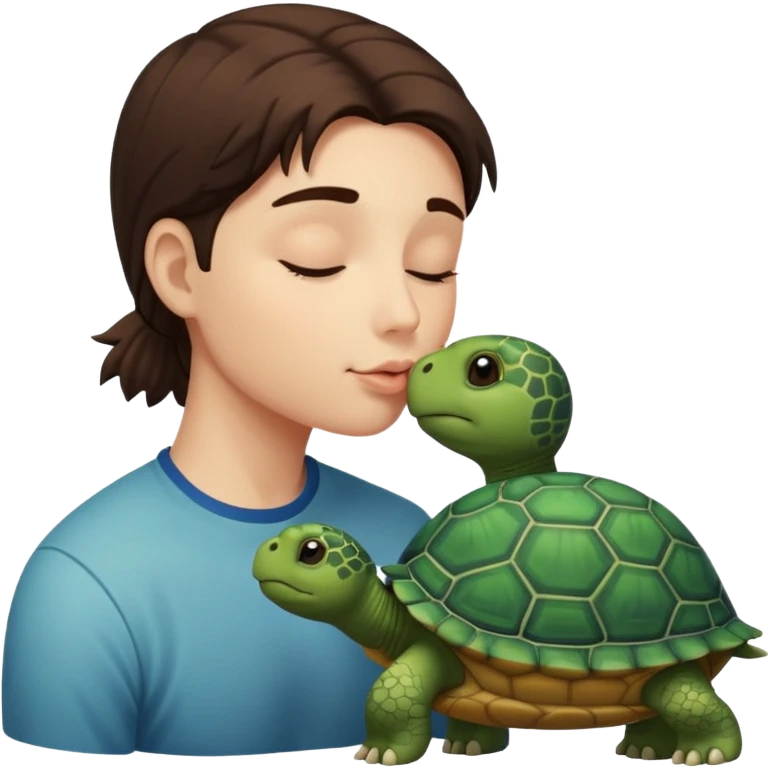 human kiss a turtle  emoji