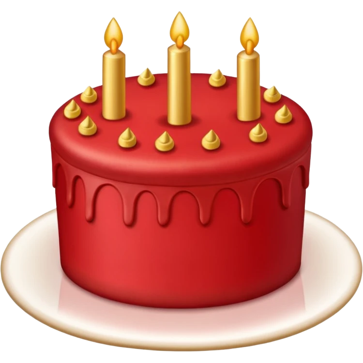 red cake with golden details emoji