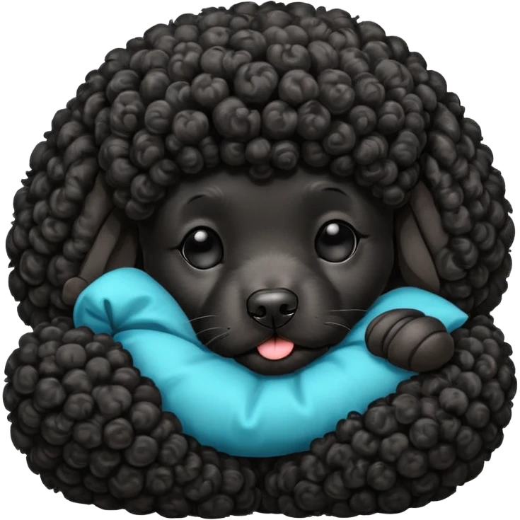 Black poodle sleeping emoji