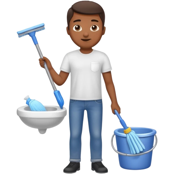 man Cleaning the bathroom emoji