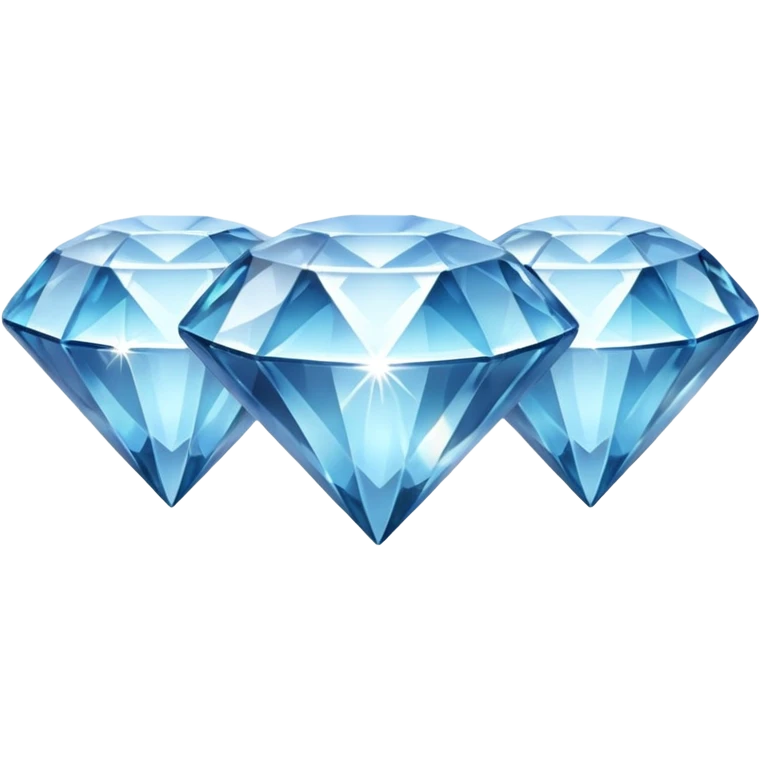 3 shiny diamonds closely together emoji