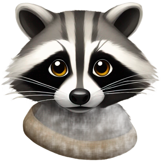 Raccoon painting emoji