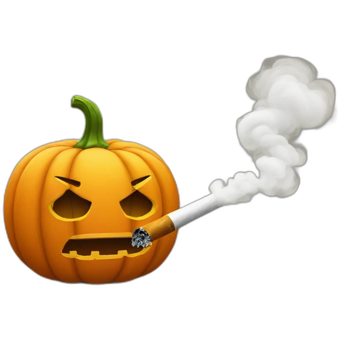 Pumpkin smoking emoji