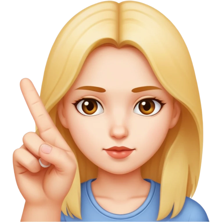 Girl with a middle finger emoji