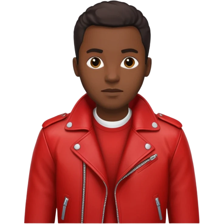Motorbiker black man with red leather jacket emoji