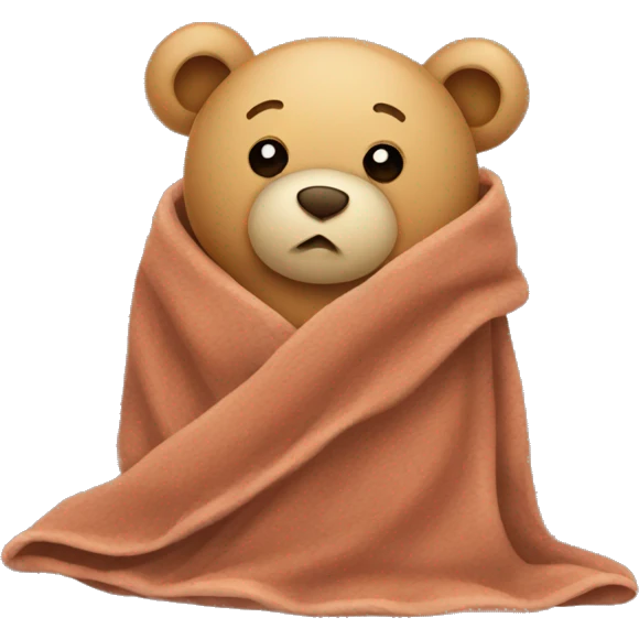 teddy bear covering himself with a blanket emoji