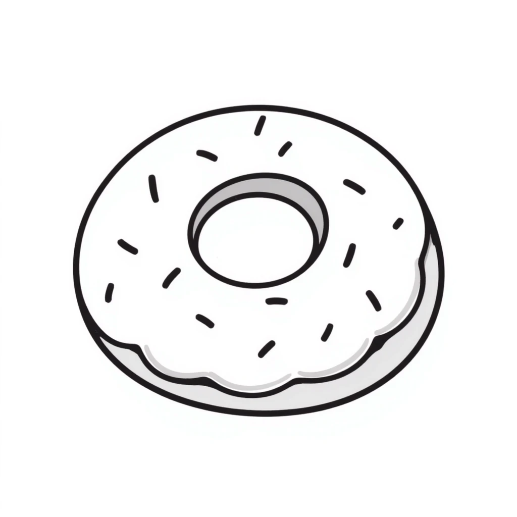 playful hand-drawn doodle of an aesthetic bagel with playful lines emoji