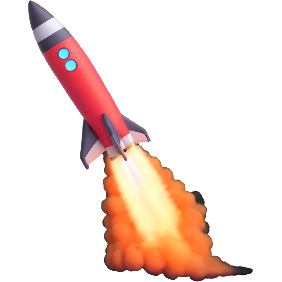 fast rocket with speed trail emoji