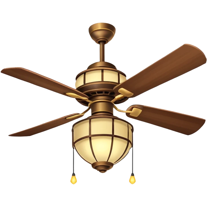 Ceiling Fan – wide-blade wooden fan spinning gently above lantern lights. emoji