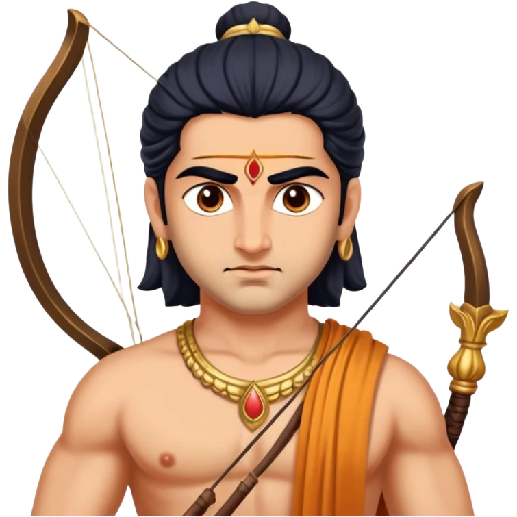Arjun of Mahabharat with bow  emoji
